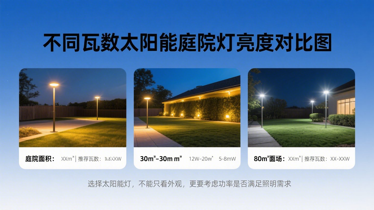 不同瓦數(shù)太陽能亮度對比圖